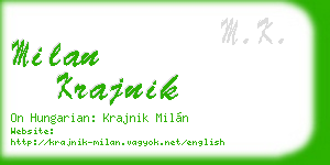 milan krajnik business card