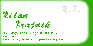 milan krajnik business card